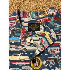 G1 Classic Car Print Button Down Shirt Mens Size XL Vintage